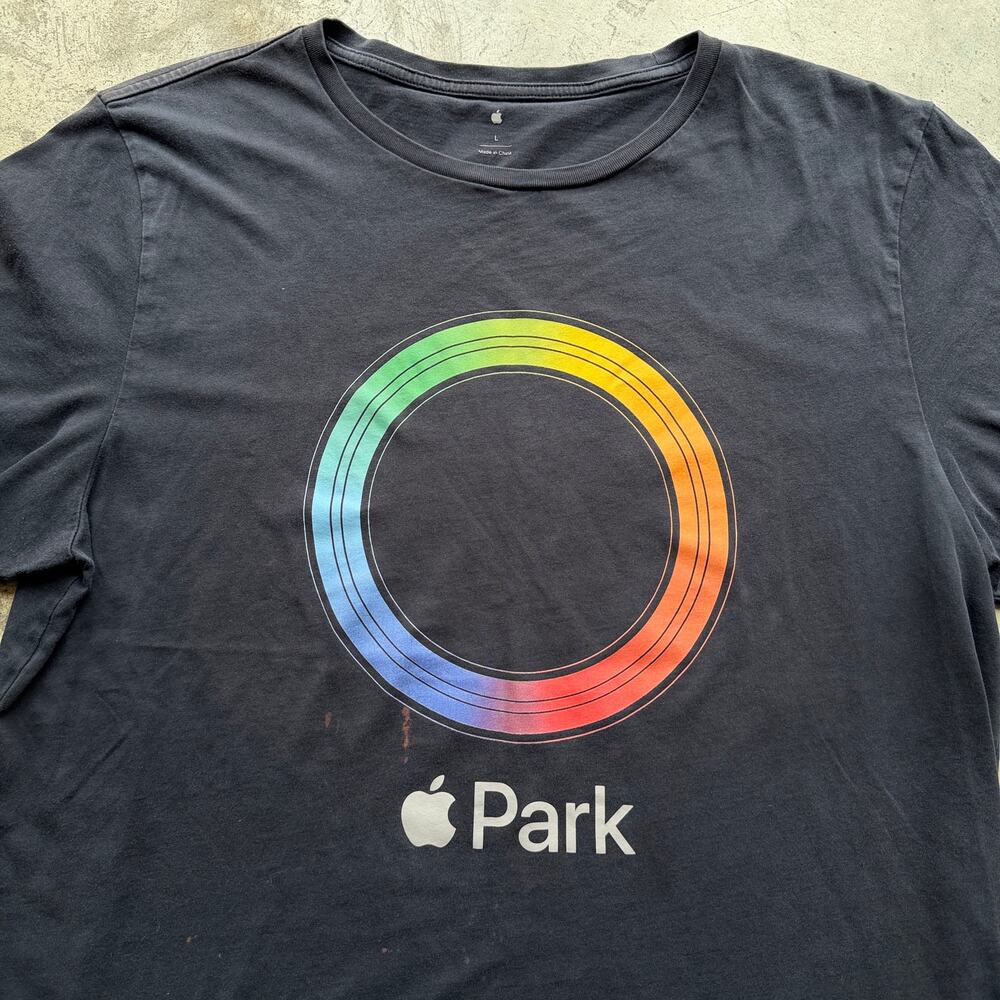 Apple Park California Rainbow Ring Graphic T-Shirt Large